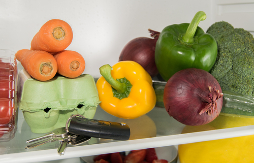 set of keys left in refrigerator